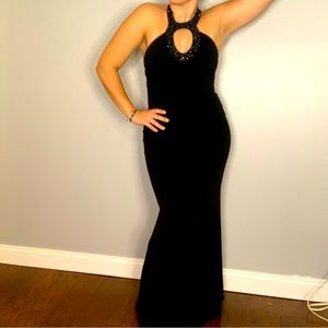 Laundry by Shelli Segal Black Mermaid Evening Dress with Keyhole | Fit 4/6